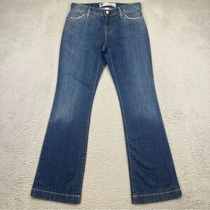 Gap Jeans Womens 2 Blue Slim Fit Flared Leg Long And Lean Denim Dark Wash Preppy